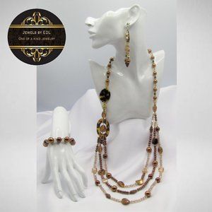 THE EMPRESS In COPPER Colour Beaded Jewelry Set